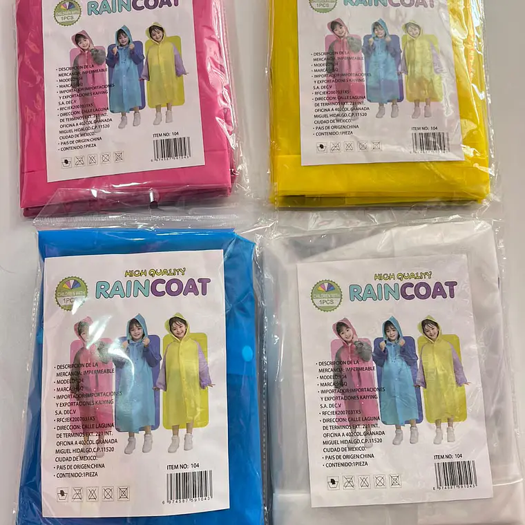 IMPERMEABLE PARA NIÑOS BICOLOR DE 7 A 14 AÑOS MOD #104 7