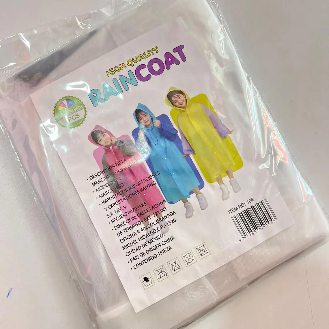 IMPERMEABLE PARA NIÑOS BICOLOR DE 7 A 14 AÑOS MOD #104 8