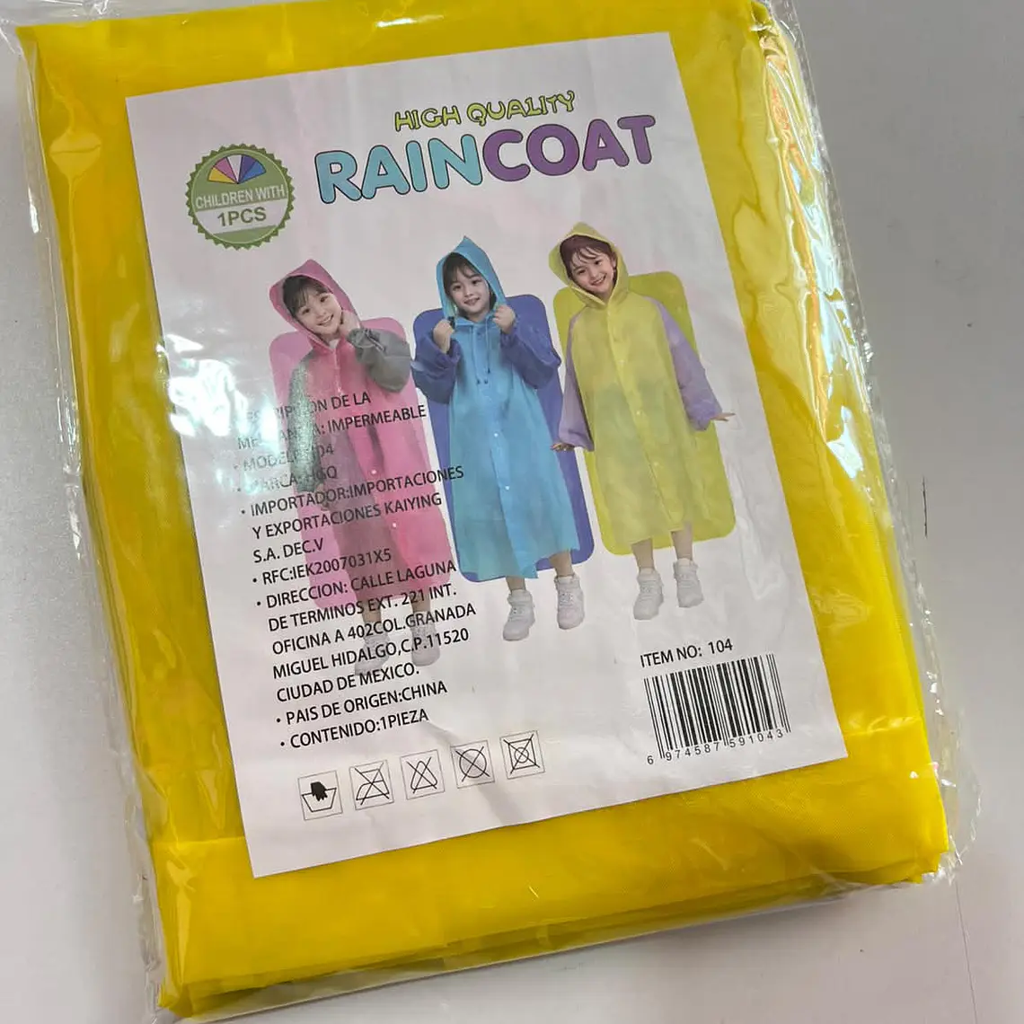 IMPERMEABLE PARA NIÑOS BICOLOR DE 7 A 14 AÑOS MOD #104 9