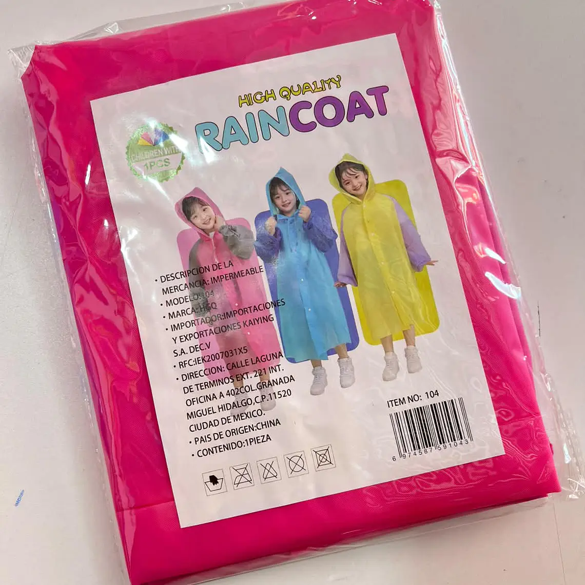 IMPERMEABLE PARA NIÑOS BICOLOR DE 7 A 14 AÑOS MOD #104 10