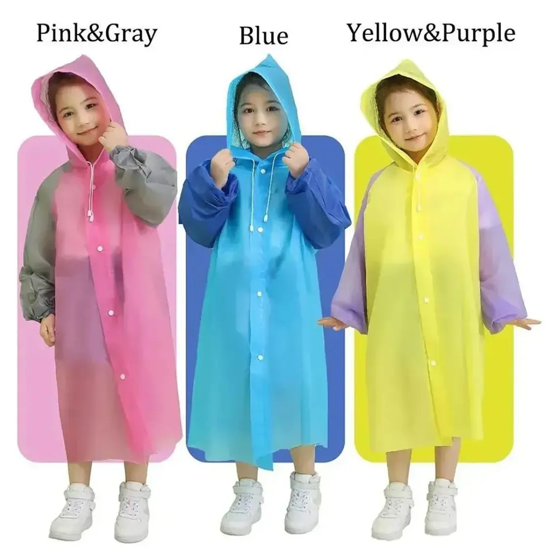 IMPERMEABLE PARA NIÑOS BICOLOR DE 7 A 14 AÑOS MOD #104 13