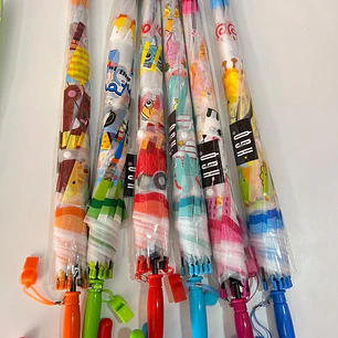 PARAGUAS INFANTIL TRANSPARENTE DIF ESTAMPADOS  ANIMALITOS MOD# 05