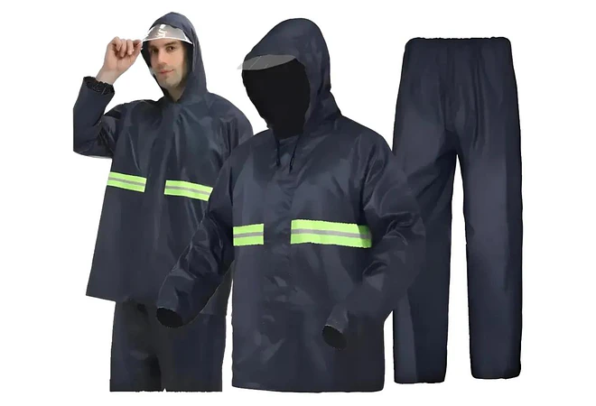 IMPERMEABLE CHAMARRA Y PANTALÓN HGQ FRANJA AMARILLA REFLEJANTE MOD# IMO22
