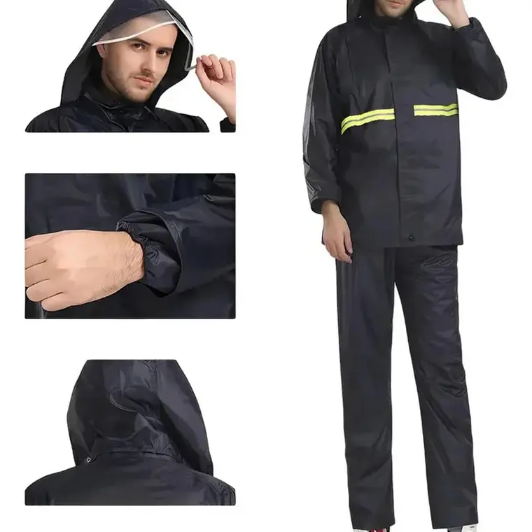 IMPERMEABLE CHAMARRA Y PANTALÓN HGQ FRANJA AMARILLA REFLEJANTE MOD# IMO22 3