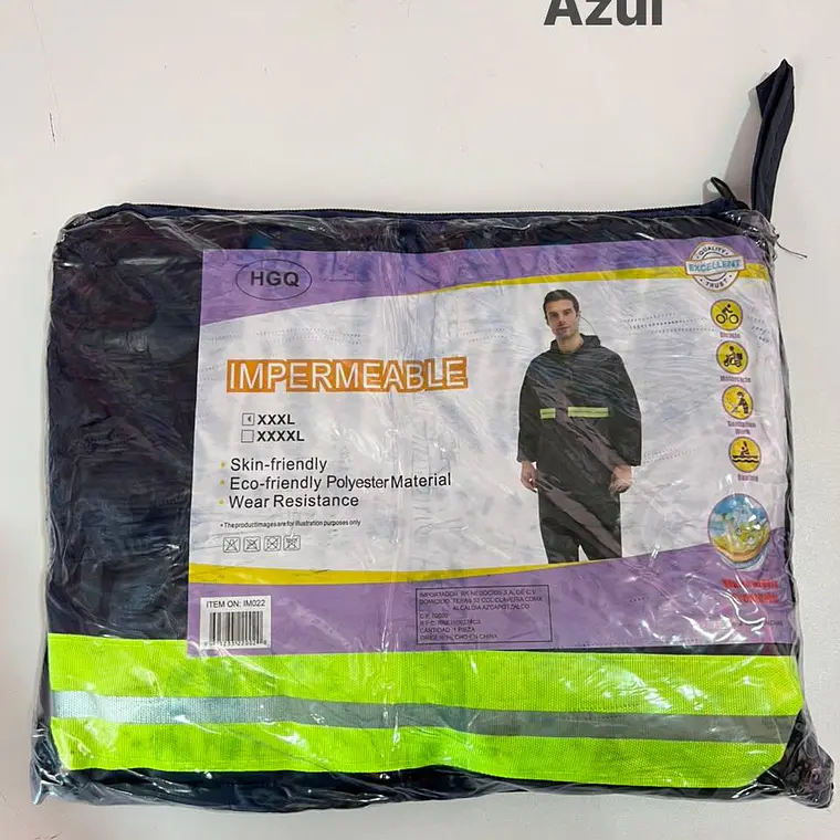 IMPERMEABLE CHAMARRA Y PANTALÓN HGQ FRANJA AMARILLA REFLEJANTE MOD# IMO22 4