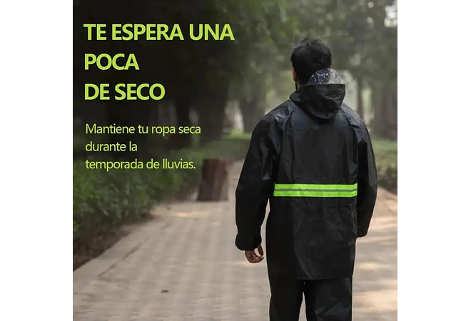 IMPERMEABLE CHAMARRA Y PANTALÓN HGQ FRANJA AMARILLA REFLEJANTE MOD# IMO22