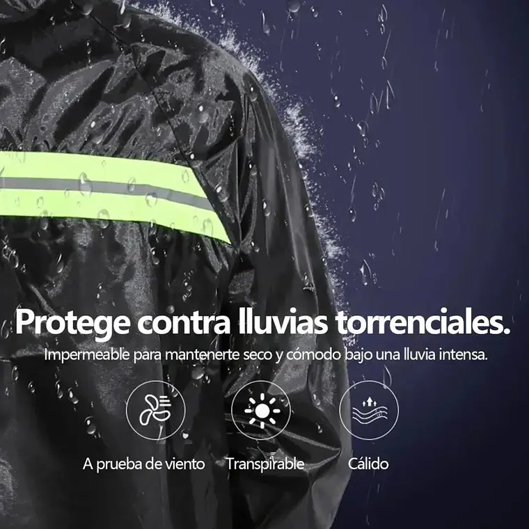 IMPERMEABLE CHAMARRA Y PANTALÓN HGQ FRANJA AMARILLA REFLEJANTE MOD# IMO22 6