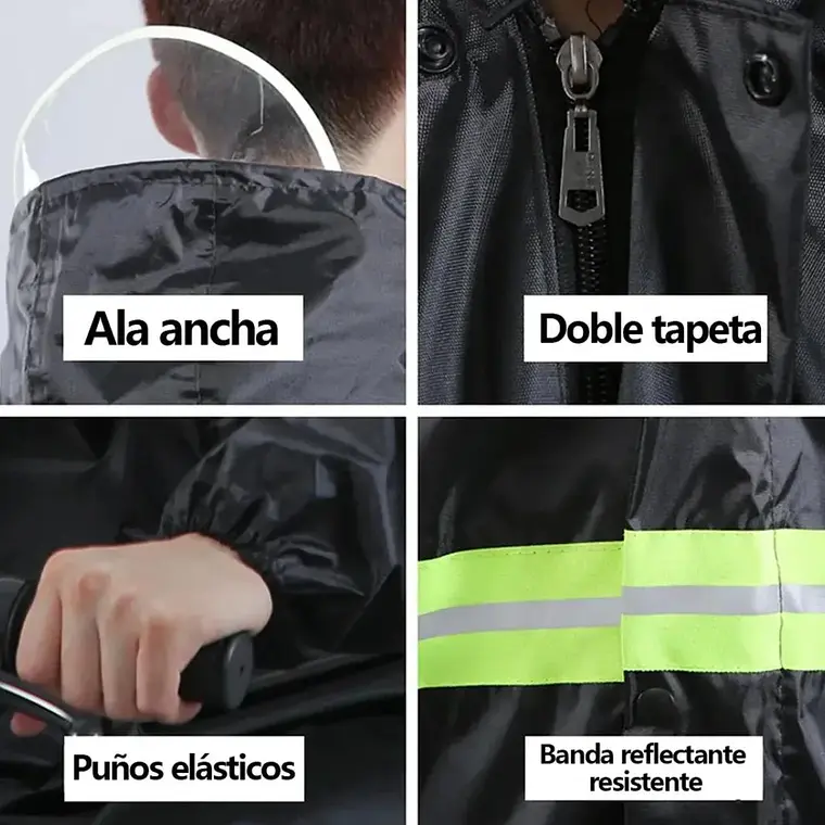 IMPERMEABLE CHAMARRA Y PANTALÓN HGQ FRANJA AMARILLA REFLEJANTE MOD# IMO22 7