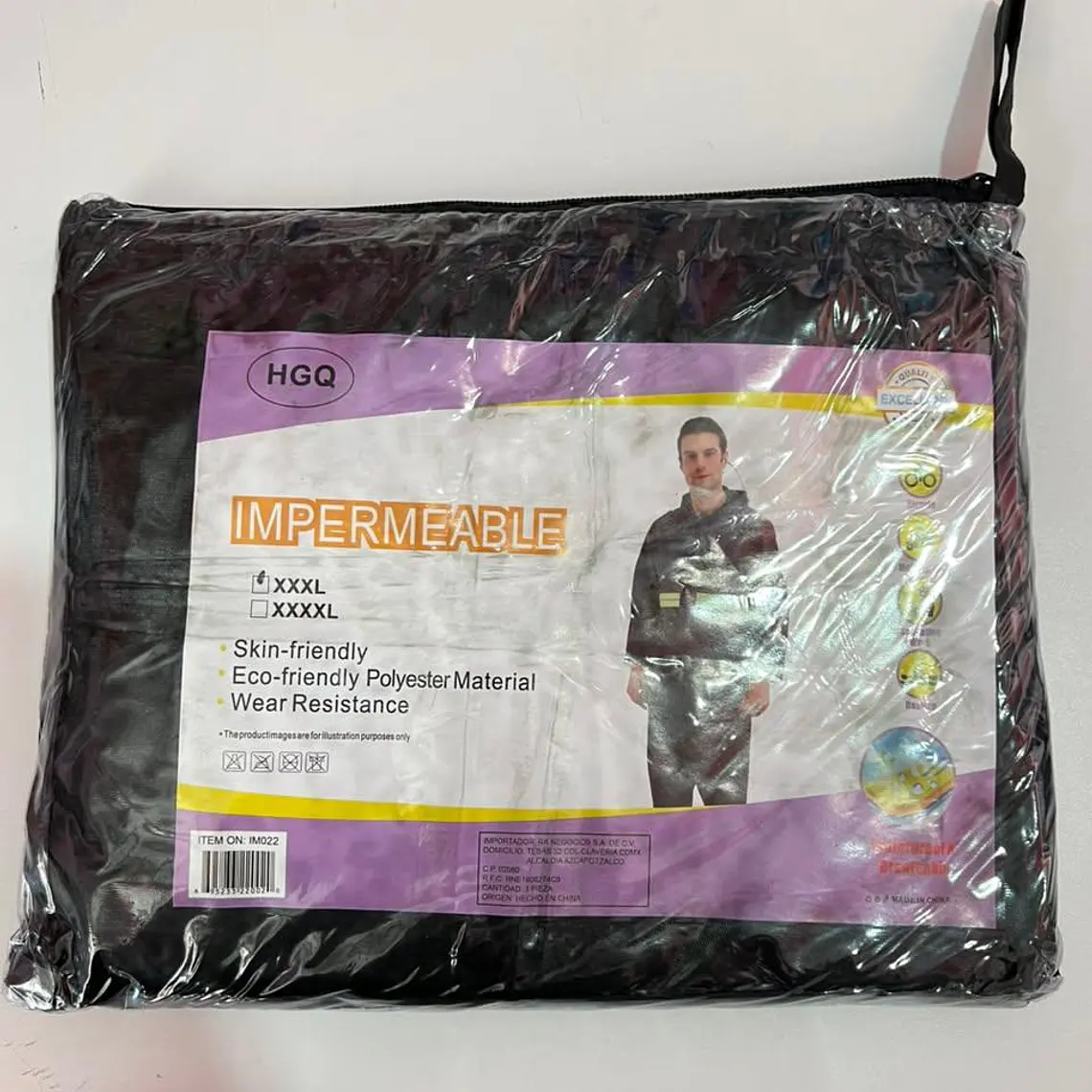 IMPERMEABLE CHAMARRA Y PANTALÓN HGQ FRANJA AMARILLA REFLEJANTE MOD# IMO22 13