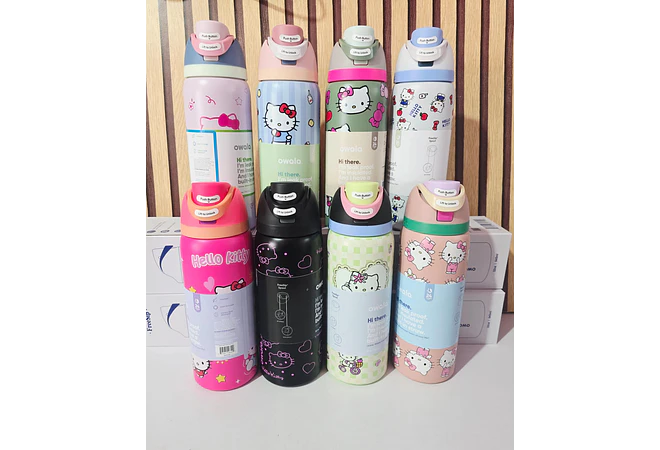 TERMO OWALA FREESIP DISEÑO HELLO KITTY DE 945ML MOD# KIT-610🥤🍋‍🟩