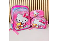 COMBO MOCHILA CON LUZ LED ADAPTABLE AL CARRITO+ LONCHERA + LAPICERA DISEÑOS PARA NIÑAS (PRIMARIA) MOD# 2602
