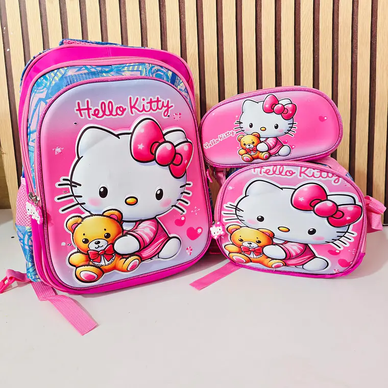 COMBO MOCHILA CON LUZ LED ADAPTABLE AL CARRITO+ LONCHERA + LAPICERA DISEÑOS PARA NIÑAS (PRIMARIA) MOD# 2602 4