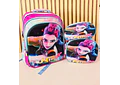 COMBO MOCHILA CON LUZ LED ADAPTABLE AL CARRITO+ LONCHERA + LAPICERA DISEÑOS PARA NIÑAS (PRIMARIA) MOD# 2602