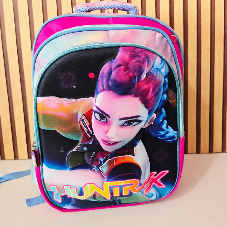 COMBO MOCHILA CON LUZ LED ADAPTABLE AL CARRITO+ LONCHERA + LAPICERA DISEÑOS PARA NIÑAS (PRIMARIA) MOD# 2602 12