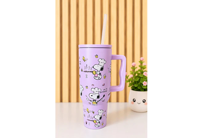 TERMO CON AGARRADERA SNOOPY MOD #26-TERMO-008