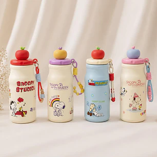 TERMO 450ML DISEÑO SNOOPY TAPA MANZANA 3D MOD #26-Termo-007