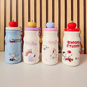 TERMO 450ML DISEÑO SNOOPY TAPA MANZANA 3D MOD #26-Termo-007
