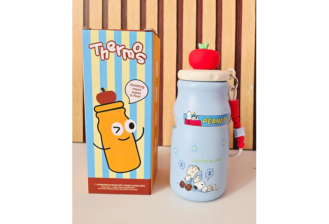 TERMO 450ML DISEÑO SNOOPY TAPA MANZANA 3D MOD #26-Termo-007