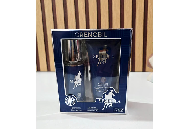 SET DE FRAGANCIA + CREMA SPICIELA GRENOBIL PARA CABALLERO (AZUL)MOD# i762