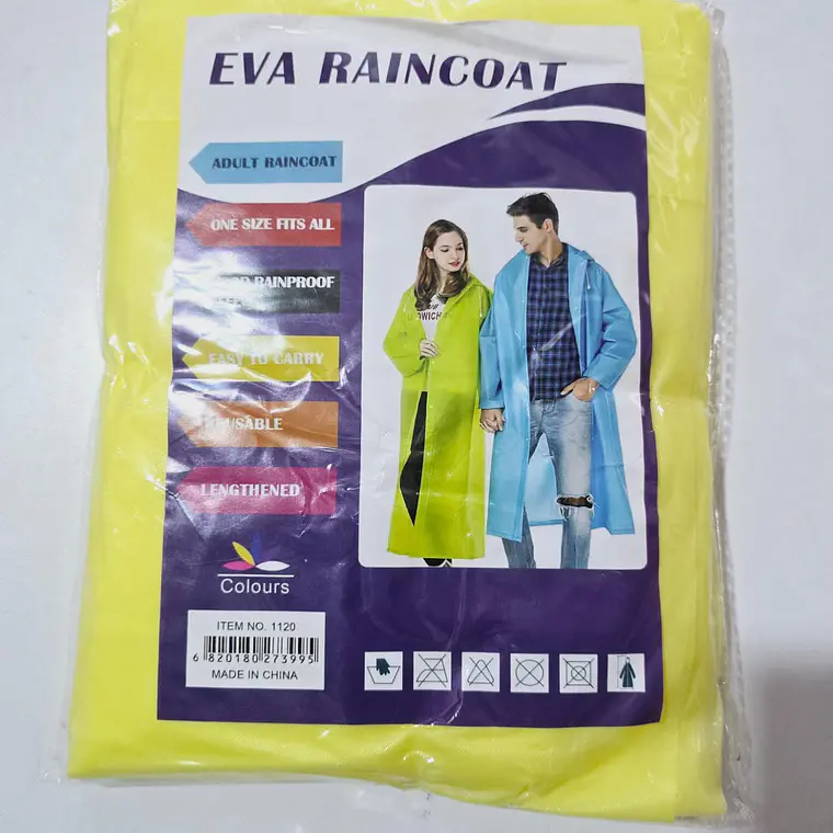 IMPERMEABLE ADULTO EVA RAINCOAT MOD #B1002 4