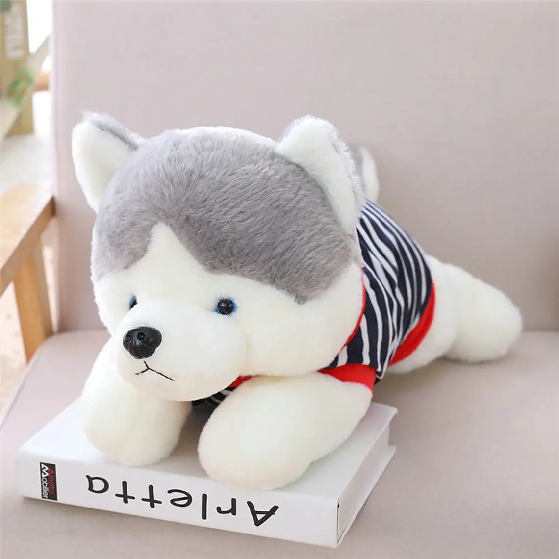 PELUCHE GRANDE HUSKY CON PLAYERA MOD# G018 1
