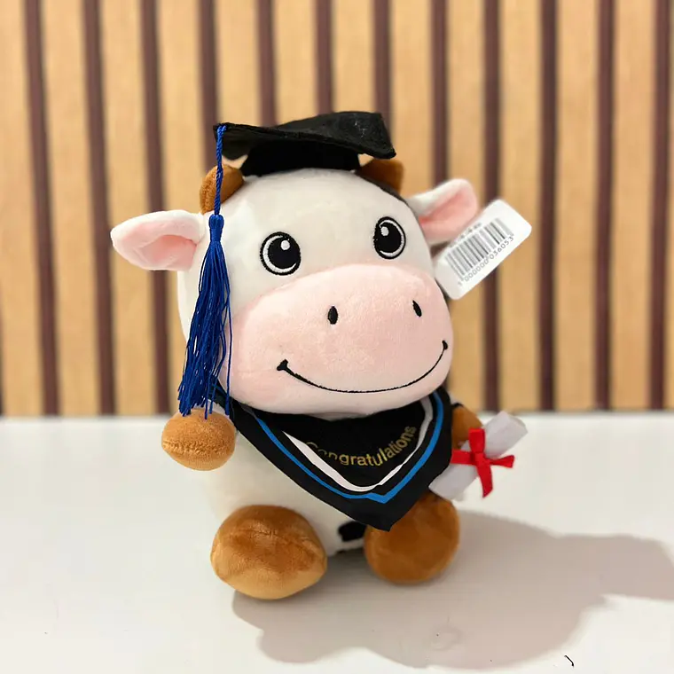 PELUCHE VAQUITA CON BIRRETE 🎓  MOD# Y446 GRADUACION 🐮 2
