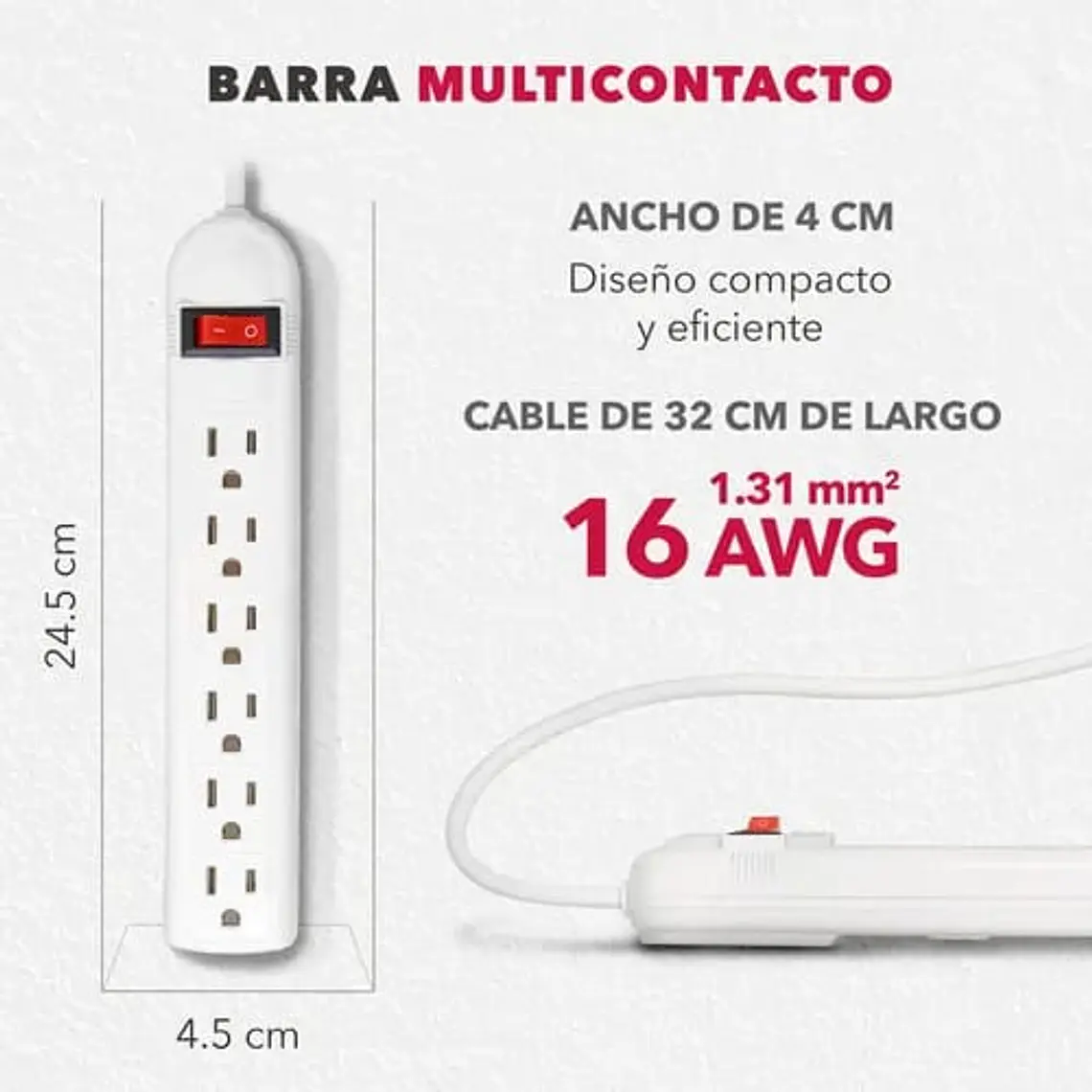 MULTICONTACTO CON 6 SALIDAS🔌 3