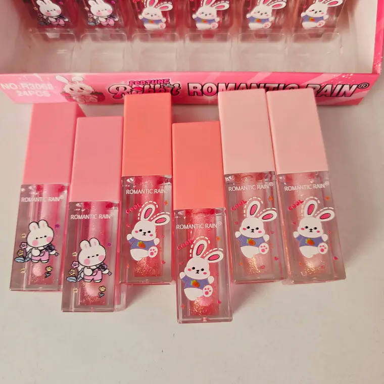 LIP GLOSS CON BRILLO (TRANSPARENTE) ROMÁNTIC RAIN MOD# R3068  🐇 3
