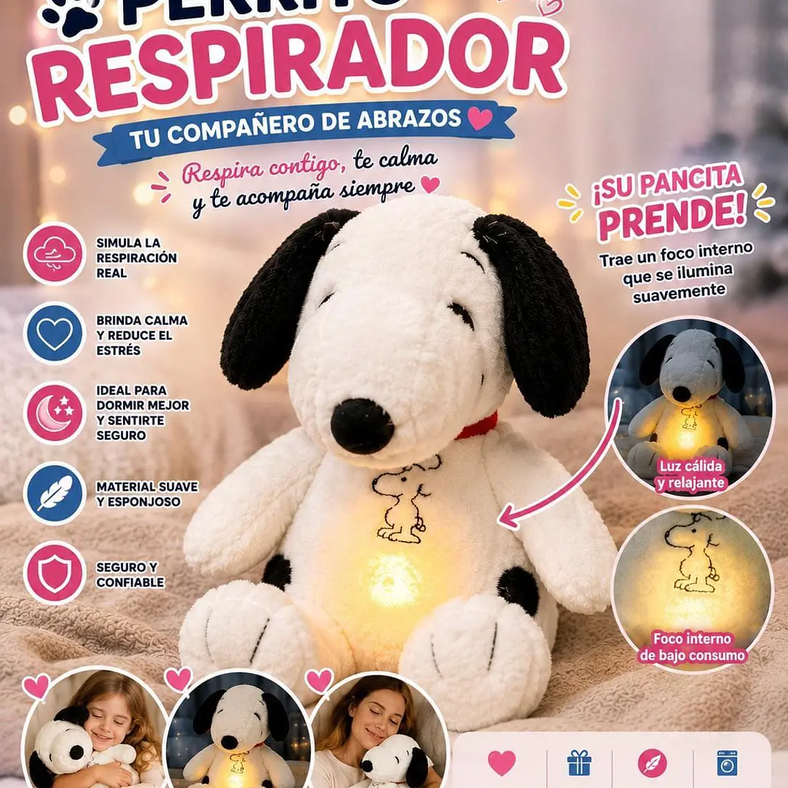 SNOPPY QUE RESPIRA CON LUZ Y SONIDO 1