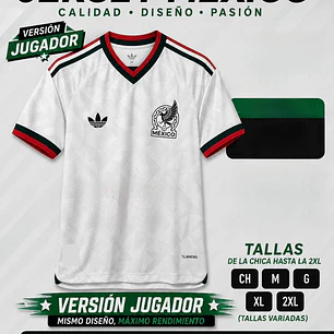 PLAYERA JERSEY MÉXICO JUGADOR BLANCA CALIDAD MAIKSPORT LOGO BORDADO  MUNDIAL