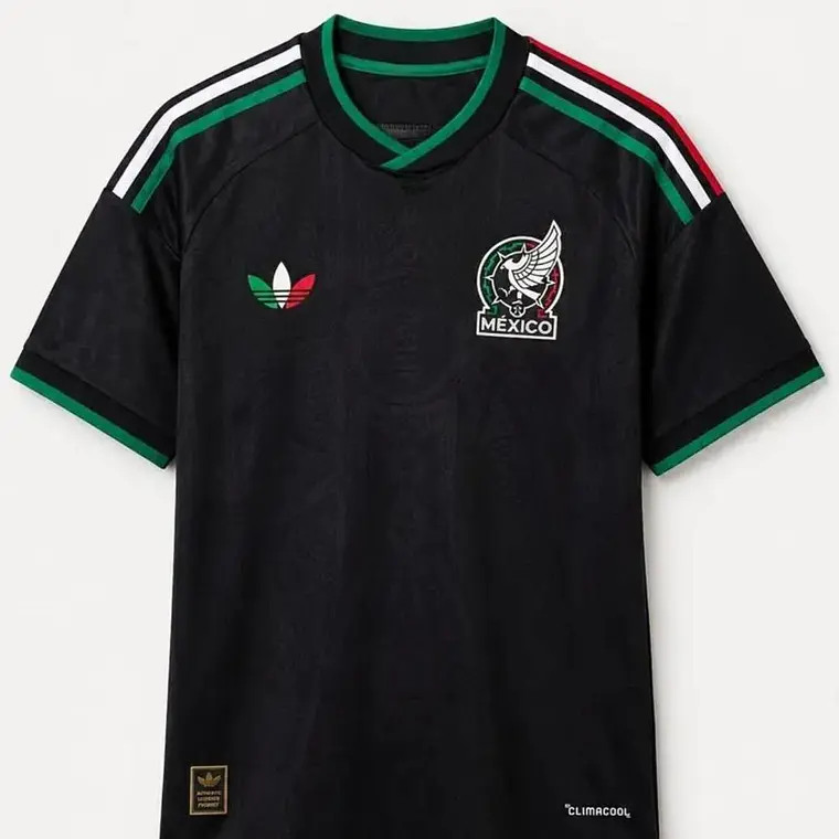 PLAYERA JERSEY MÉXICO JUGADOR NEGRA LOGOS PLASTIFICADOS  MUNDIAL 1