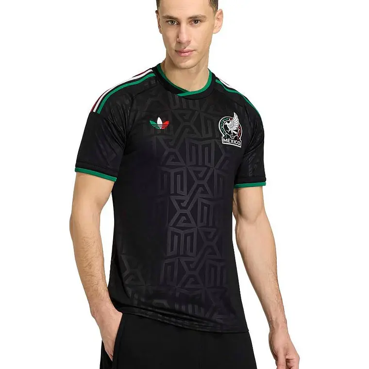 PLAYERA JERSEY MÉXICO JUGADOR NEGRA LOGOS PLASTIFICADOS  MUNDIAL 7