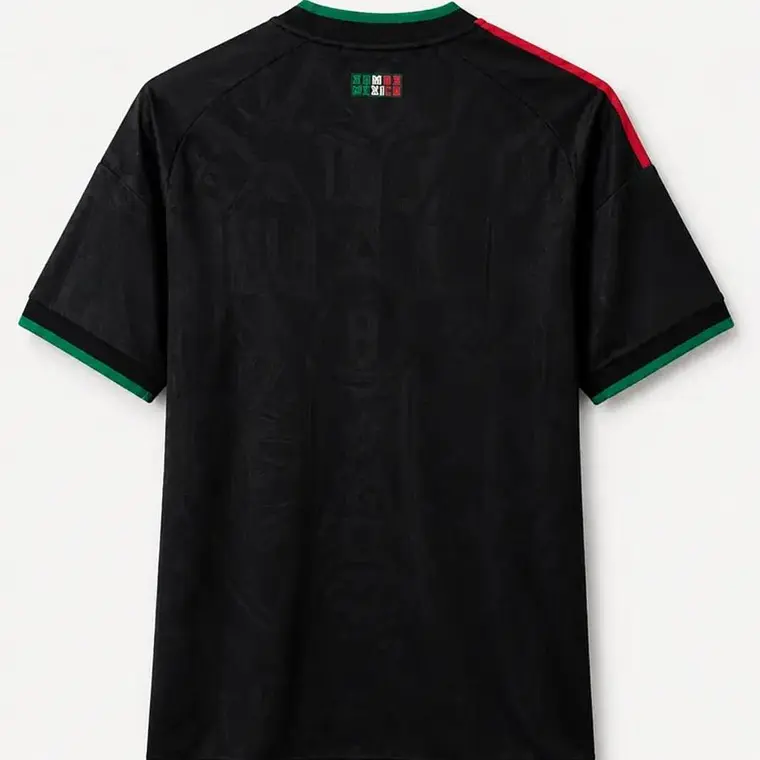 PLAYERA JERSEY MÉXICO JUGADOR NEGRA LOGOS PLASTIFICADOS  MUNDIAL 8