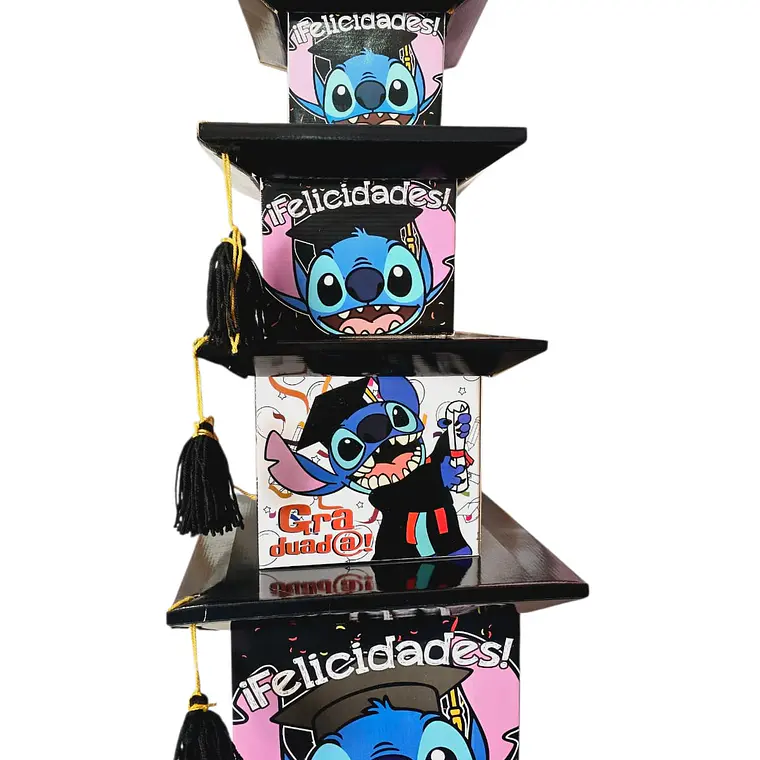 SET DE 4 CAJAS PARA GRADUACIÓN DIF TAMAÑOS PERSONAJES MOD#02 6
