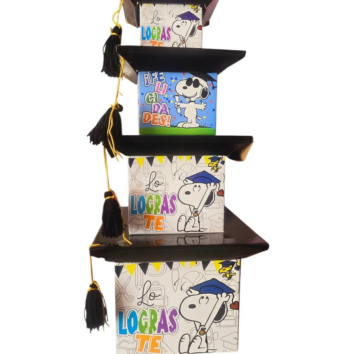 SET DE 4 CAJAS PARA GRADUACIÓN DIF TAMAÑOS PERSONAJES MOD#02 7