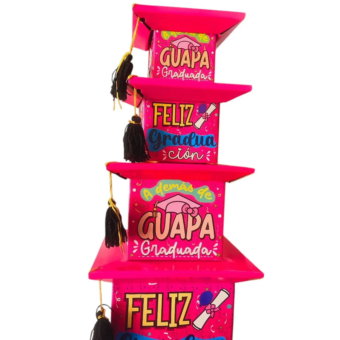 SET DE 4 CAJAS PARA GRADUACIÓN DIF TAMAÑOS PERSONAJES MOD#02 8