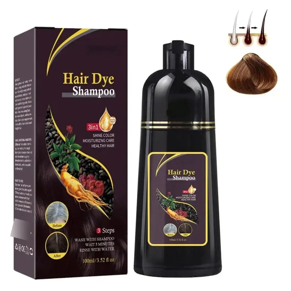 TINTE PARA CUBRIR CANAS (HAIR DYE) DE 500ML 2