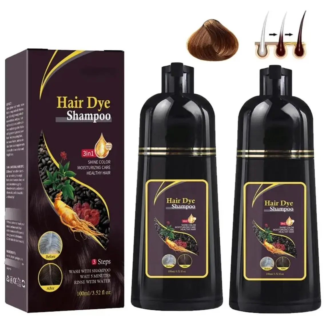TINTE PARA CUBRIR CANAS (HAIR DYE) DE 500ML 1