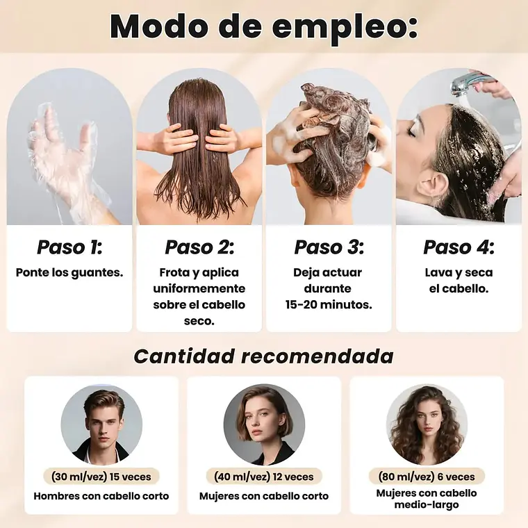 TINTE PARA CUBRIR CANAS (HAIR DYE) DE 500ML 7