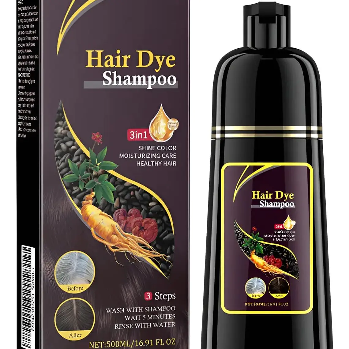 TINTE PARA CUBRIR CANAS (HAIR DYE) DE 500ML 9