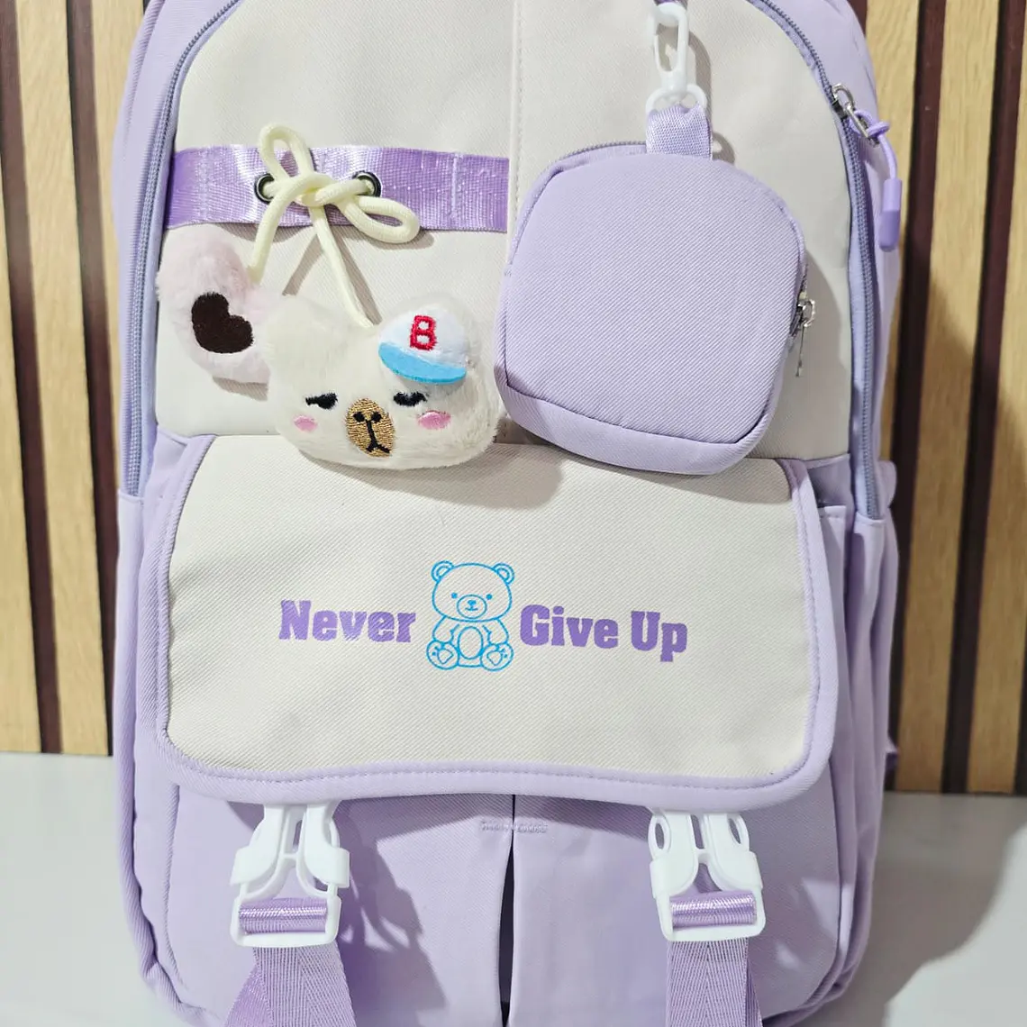 MOCHILA JUVENIL (NEVER GIVE UP) MOD# 1868 4