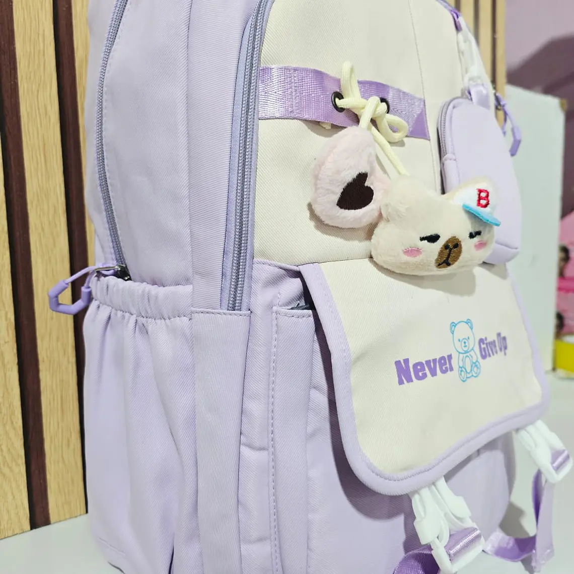 MOCHILA JUVENIL (NEVER GIVE UP) MOD# 1868 8