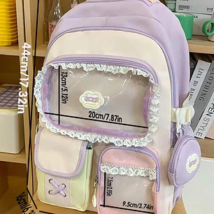 MOCHILA JUVENIL KAWAII (ENCAJE) MOD# 5090