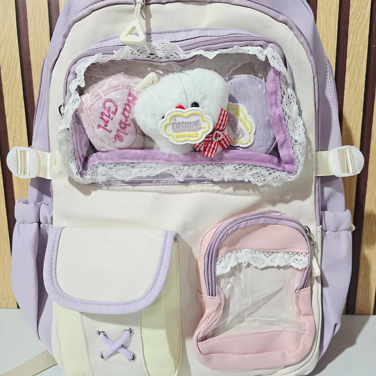 MOCHILA JUVENIL KAWAII (ENCAJE) MOD# 5090 7