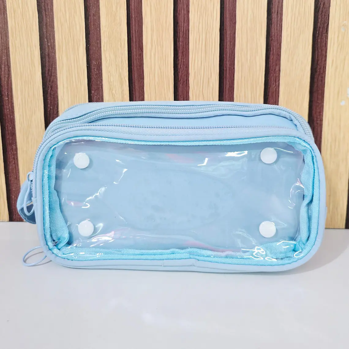 LAPICERA TRANSPARENTE CON 3 CIERRES MOD# 2