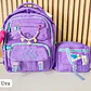 MOCHILA JUVENIL CON COLGANTE FLOR Y PULSERA MOD# S-8004-1🥰 - Miniatura 2