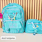 MOCHILA JUVENIL CON COLGANTE FLOR Y PULSERA MOD# S-8004-1🥰 - Miniatura 7