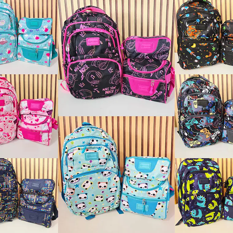 COMBO MOCHILA TRENDY JUVENIL VARIOS DISEÑOS MODELO# 2025 b 1