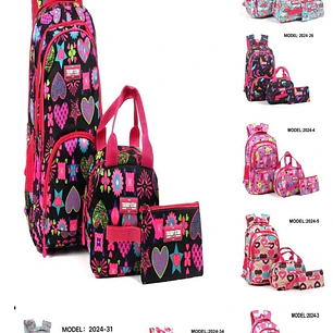 COMBO MOCHILA TRENDY JUVENIL VARIOS DISEÑOS MOELO# 2024 (varios)