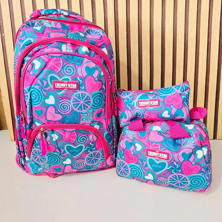 COMBO MOCHILA TRENDY JUVENIL VARIOS DISEÑOS MOELO# 2024 (varios) 3